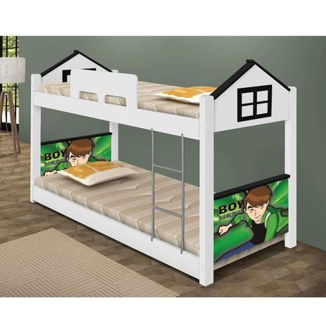 Beliche Infantil Baixa Casa Divaloto Branco/Verde Menor preço em Beliche Infantil Baixa Casa Divaloto Branco/Verde