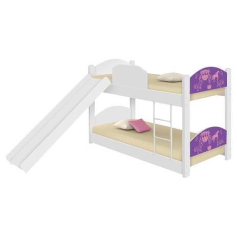 Beliche Infantil Carruagem Princesa com Escorregador - Casah Menor preço em Beliche Infantil Carruagem Princesa com Escorregador - Casah