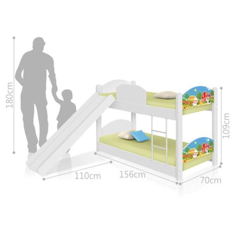 Beliche Infantil Fazendinha Colorida com Escorregador - Casah Menor preço em Beliche Infantil Fazendinha Colorida com Escorregador - Casah