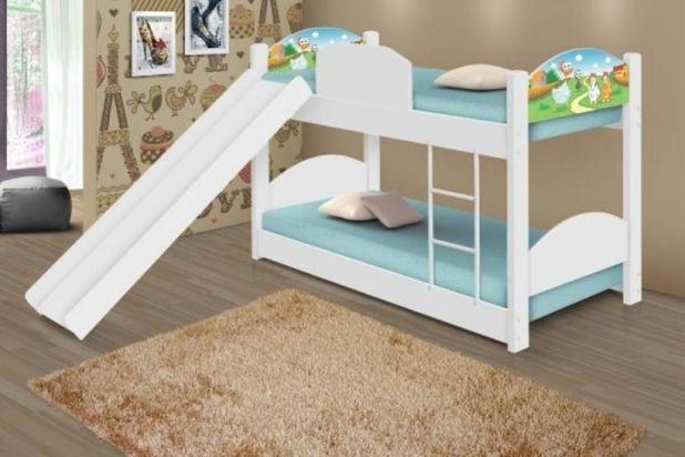 Beliche Infantil Fazendinha com Escorregador - Casah Menor preço em Beliche Infantil Fazendinha com Escorregador - Casah