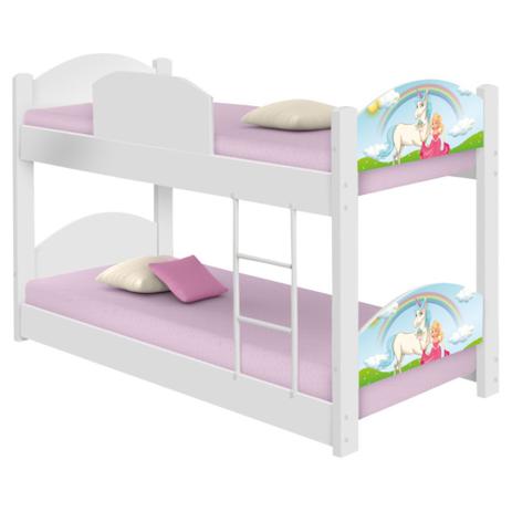 Beliche Infantil Princesa Encantada com 2 Colchões - Casah Menor preço em Beliche Infantil Princesa Encantada com 2 Colchões - Casah