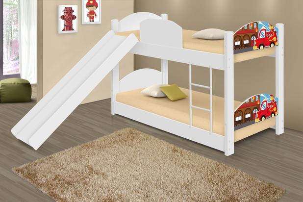 Beliche Mini Cama Bombeiro com Escorregador - Casah Menor preço em Beliche Mini Cama Bombeiro com Escorregador - Casah