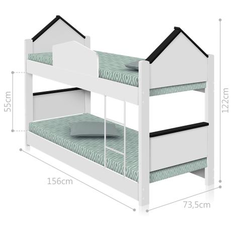 Beliche Mini Cama Casinha Adesivada Branca e Preta com Colchões - Divaloto é boa?