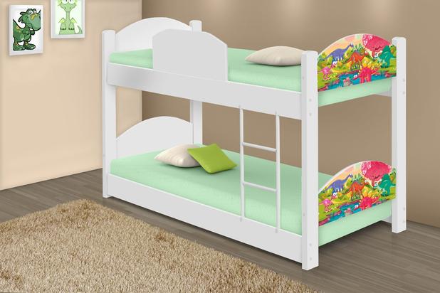 Beliche Mini Cama Dinossauros Coloridos com 2 Colchões - Casah Menor preço em Beliche Mini Cama Dinossauros Coloridos com 2 Colchões - Casah