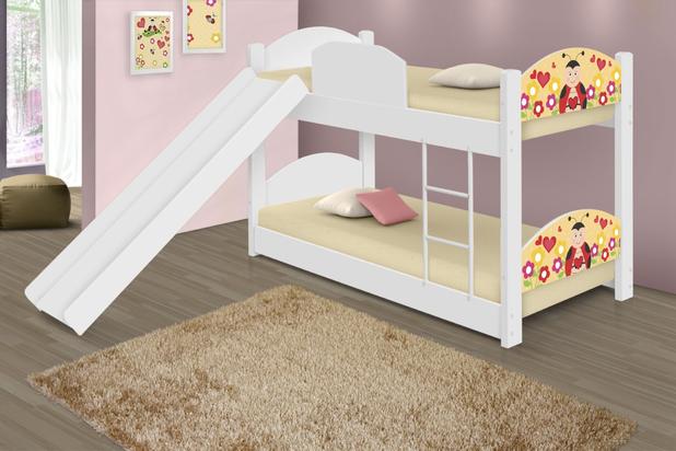 Beliche Mini Cama Joaninha com Escorregador - Casah Menor preço em Beliche Mini Cama Joaninha com Escorregador - Casah