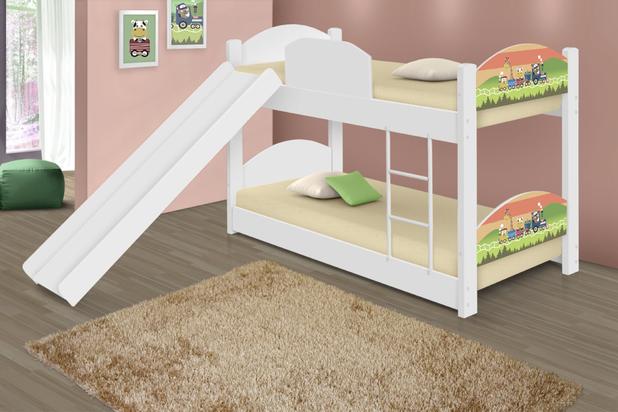 Beliche Mini Cama Trenzinho com Escorregador - Casah Menor preço em Beliche Mini Cama Trenzinho com Escorregador - Casah