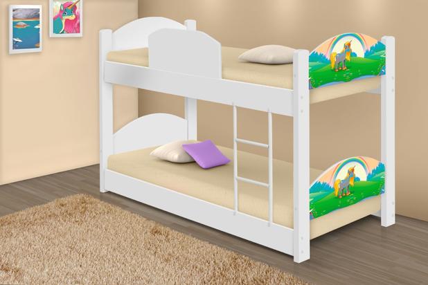Beliche Mini Cama Unicórnio Feliz com 2 Colchões - Casah Menor preço em Beliche Mini Cama Unicórnio Feliz com 2 Colchões - Casah