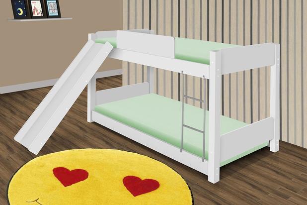 Beliche Montessori Solteiro Branca com Escorregador Colchões - Puga Menor preço em Beliche Montessori Solteiro Branca com Escorregador Colchões - Puga