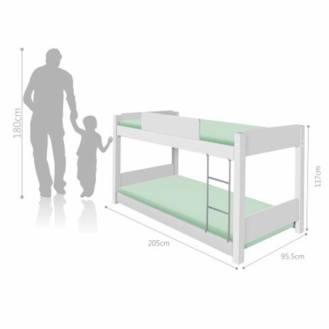 Beliche Montessoriana Solteiro Branca e Colchões - Puga Menor preço em Beliche Montessoriana Solteiro Branca e Colchões - Puga
