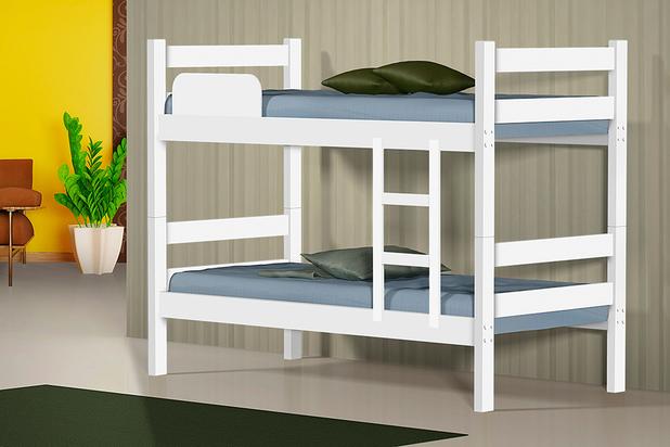 Beliche Prisma Quarto Solteiro Grade Proteção Cor Branca - Ja moveis é ruim? Beliche Prisma Quarto Solteiro Grade Proteção Cor Branca - Ja moveis é boa?