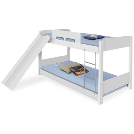 Menor preço em Beliche Solteiro Branca com Escorregador - Casah