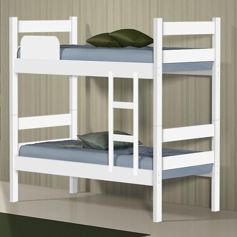 Beliche Solteiro JA Móveis Prisma Plus Com Escada Lateral Branco Menor preço em Beliche Solteiro JA Móveis Prisma Plus Com Escada Lateral Branco