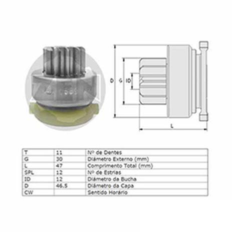 Bendix Motor de Partida RANGER - 11 Dentes (ZEN1553) Menor preço em Bendix Motor de Partida RANGER - 11 Dentes (ZEN1553)