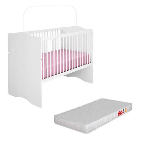 Berço Americano Alegria Branco Brilho com Colchão Canaã - Canaa Baby Menor preço em Berço Americano Alegria Branco Brilho com Colchão Canaã - Canaa Baby