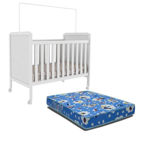 Berço Americano Cloe Branco Brilho e Colchão Phisical 70/130 Ortobom - Peroba Móveis Menor preço em Berço Americano Cloe Branco Brilho e Colchão Phisical 70/130 Ortobom - Peroba Móveis