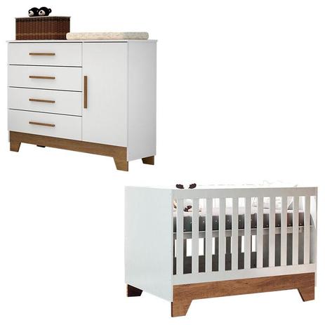Berço Americano e Cômoda Infantil Ester Branco Amadeirado - Carolina Móveis - Carolina baby é boa?