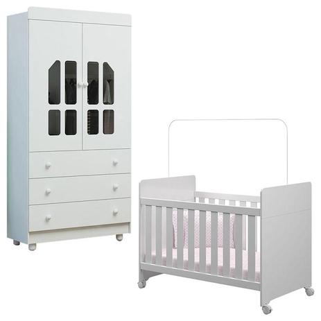 Berço Americano e Guarda Roupa Infantil 2 Portas Katatau Branco Brilho Reller é ruim? Berço Americano e Guarda Roupa Infantil 2 Portas Katatau Branco Brilho Reller é boa?