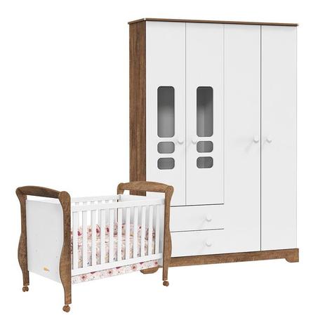 Berço Americano e Guarda Roupa Infantil Smart Branco Teka Touch - Matic - Matic moveis Menor preço em Berço Americano e Guarda Roupa Infantil Smart Branco Teka Touch - Matic - Matic moveis