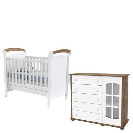 Berço Americano Fratelli e Cômoda Infantil Mamma Slim Branco Acetinado Teka Touch - Matic - Matic moveis Menor preço em Berço Americano Fratelli e Cômoda Infantil Mamma Slim Branco Acetinado Teka Touch - Matic - Matic moveis