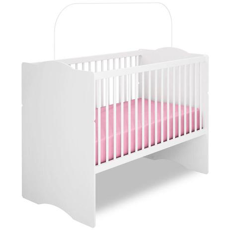 Berço Americano Mini Cama Alegria Branca Brilho com Colchão Americano - Canaã - Moveis canaa Menor preço em Berço Americano Mini Cama Alegria Branca Brilho com Colchão Americano - Canaã - Moveis canaa