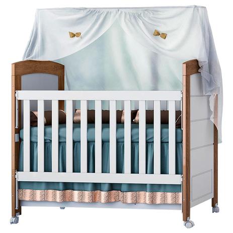 Berço Americano Mini Cama Cléo Branca Acetinado/Amadeirado - Carolina - Carolina baby Menor preço em Berço Americano Mini Cama Cléo Branca Acetinado/Amadeirado - Carolina - Carolina baby