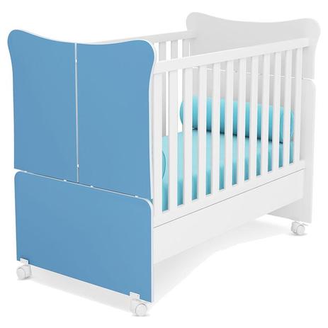 Berço Americano Mini Cama Doce Magia Super 130 Branco Azul Brilho Qmovi Menor preço em Berço Americano Mini Cama Doce Magia Super 130 Branco Azul Brilho Qmovi