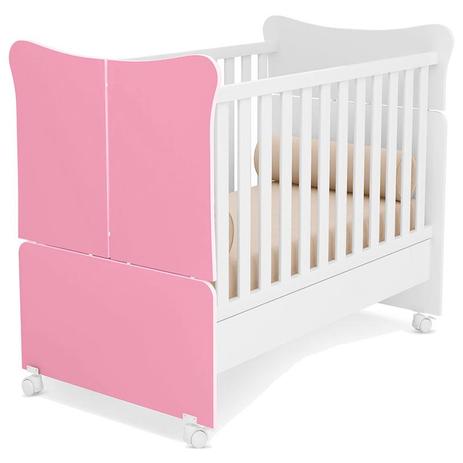 Berço Americano Mini Cama Doce Magia Super 130 Branco Rosa Brilho Qmovi Menor preço em Berço Americano Mini Cama Doce Magia Super 130 Branco Rosa Brilho Qmovi