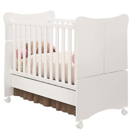 Berço Americano Mini Cama Doce Magia Super com Rodízio Branca - Qmovi Menor preço em Berço Americano Mini Cama Doce Magia Super com Rodízio Branca - Qmovi