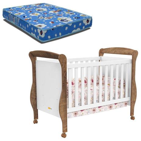 Berço Americano Smart Branco Teka Touch e Colchão Phisical 70/130 Ortobom Matic - Matic moveis Menor preço em Berço Americano Smart Branco Teka Touch e Colchão Phisical 70/130 Ortobom Matic - Matic moveis