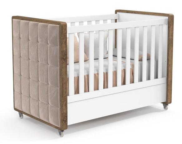 Berço Americano Tutto New Branco Soft com Teka e Capitonê - Matic Móveis Menor preço em Berço Americano Tutto New Branco Soft com Teka e Capitonê - Matic Móveis