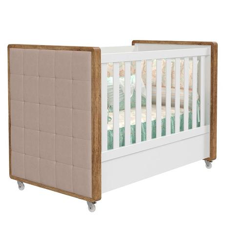 Berço Americano Tutto New com Capitonê Branca Acetinado/Teka Touch - Matic - Matic moveis Menor preço em Berço Americano Tutto New com Capitonê Branca Acetinado/Teka Touch - Matic - Matic moveis