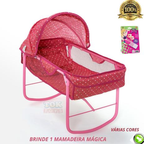 Berço Balanço Ninar Boneca Bebe Reborn Milan Alive Luxo - Oliveira - Berço  de Boneca - Magazine Luiza