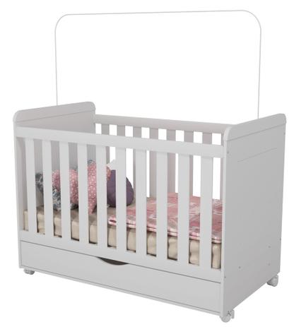 Berço C/ Gavetão Padrão Americano C/ Rodizios Branco Premium - Multimoveis Menor preço em Berço C/ Gavetão Padrão Americano C/ Rodizios Branco Premium - Multimoveis