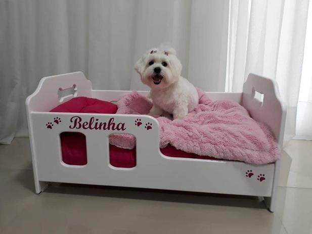 Berço Cama para Cães em Madeira - Tamanho M 68x45 - Cor Toda Branca - Artesanato Jsl Pet Menor preço em Berço Cama para Cães em Madeira - Tamanho M 68x45 - Cor Toda Branca - Artesanato Jsl Pet