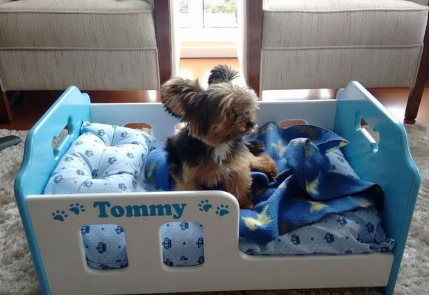 Berço Cama para Cães em Madeira - Tamanho P 57x35 - Cor Azul - Artesanato jsl pet Menor preço em Berço Cama para Cães em Madeira - Tamanho P 57x35 - Cor Azul - Artesanato jsl pet