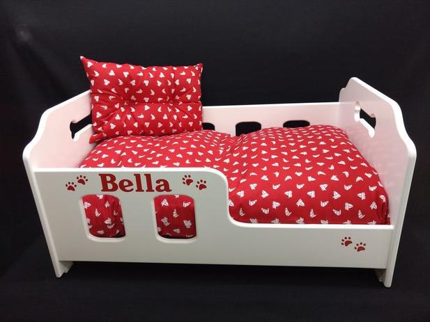 Berço Cama para Cães em Madeira - Tamanho P 57x35 - Cor Toda Branca - Artesanato jsl pet Menor preço em Berço Cama para Cães em Madeira - Tamanho P 57x35 - Cor Toda Branca - Artesanato jsl pet