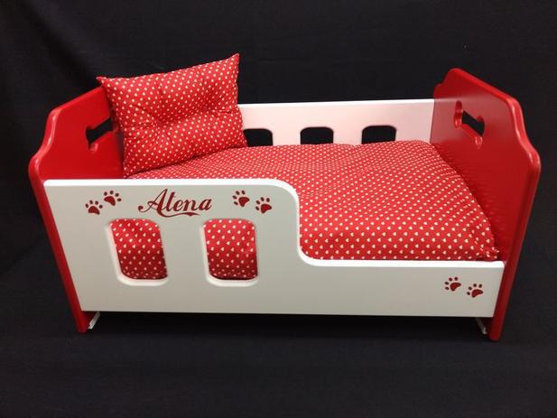 Berço Cama para Cães em Madeira - Tamanho P 57x35 - Cor Vermelho - Artesanato jsl pet Menor preço em Berço Cama para Cães em Madeira - Tamanho P 57x35 - Cor Vermelho - Artesanato jsl pet