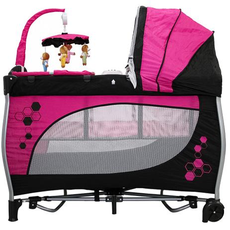 Berço Cercado Balanço Rosa Baby Style Menor preço em Berço Cercado Balanço Rosa Baby Style