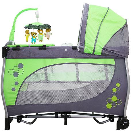 Berço Cercado Balanço Verde Baby Style Menor preço em Berço Cercado Balanço Verde Baby Style