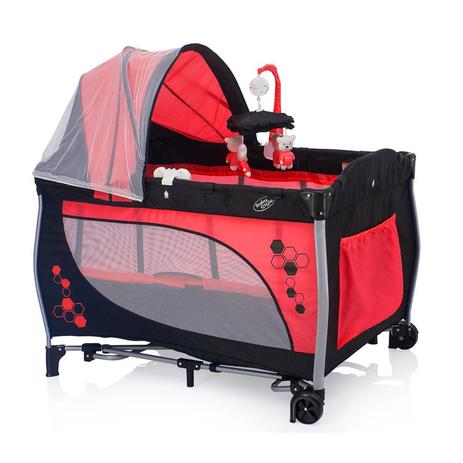 Berço Cercado Balanço Vermelho Baby Style Menor preço em Berço Cercado Balanço Vermelho Baby Style
