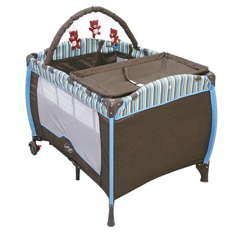 Berço Cercado Plus Listras Baby Style Menor preço em Berço Cercado Plus Listras Baby Style