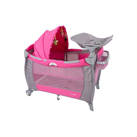 Berço Cercado Sólis Rosa Super Luxo Prime Baby Com Trocador e Capota(112x82x120) Menor preço em Berço Cercado Sólis Rosa Super Luxo Prime Baby Com Trocador e Capota(112x82x120)