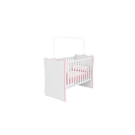 Berço Doce Sonho Quarto Infantil Bebê Branco / Rosa - Qmovi Menor preço em Berço Doce Sonho Quarto Infantil Bebê Branco / Rosa - Qmovi