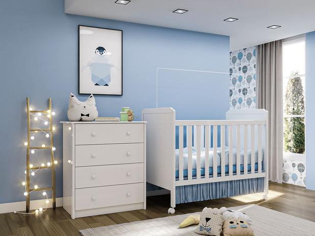 Berço e Cômoda Moveis Peroba Cloe Gaveteiro 100% MDF Branco - Cômoda -  Magazine Luiza