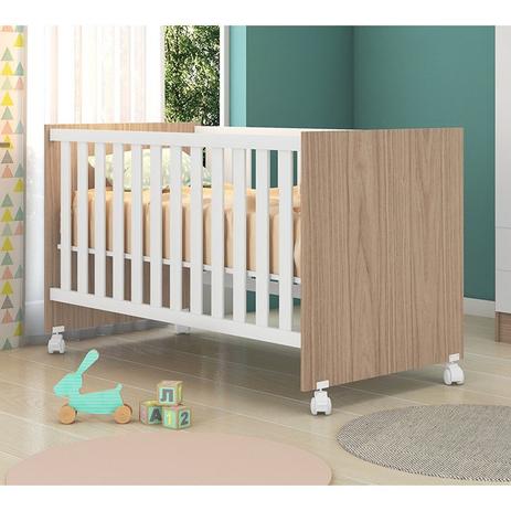 Berço Infantil Mini Cama Americano 1344149135 Carvalho Branco Com Rodízio E Colchão Qmovi é boa?