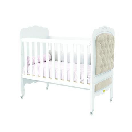 Berço Matic Provence Mini Cama com 3 Níveis de Altura Branco com Capitonê Areia Menor preço em Berço Matic Provence Mini Cama com 3 Níveis de Altura Branco com Capitonê Areia