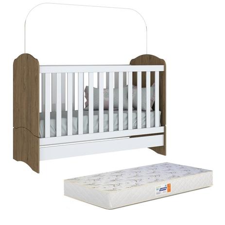 Berço Mini Cama Bala de Menta Rústico/Branco com Colchão D18 de 10cm - Bege - Móveis Henn é boa?