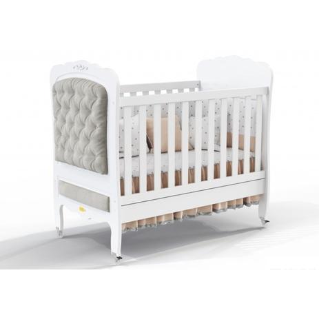 Berço Mini Cama Provence com Capitonê - Branco Acetinado - Matic Menor preço em Berço Mini Cama Provence com Capitonê - Branco Acetinado - Matic