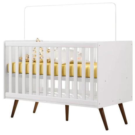 Berço Mini Cama Retrô Pés Palito Branco - Qmovi Menor preço em Berço Mini Cama Retrô Pés Palito Branco - Qmovi