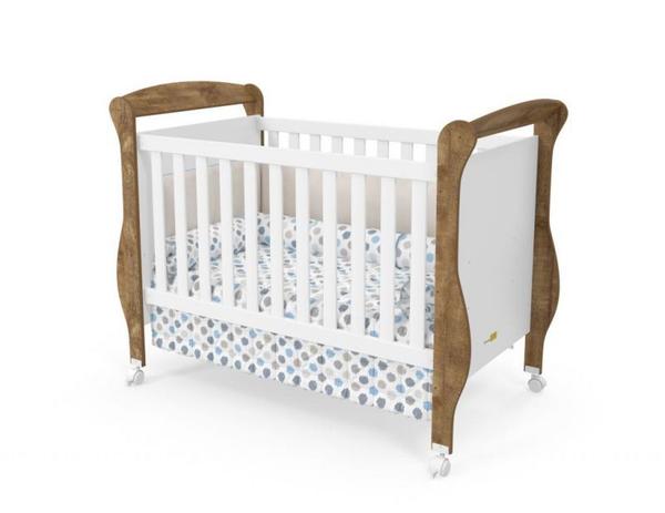Berço mini cama Smart branco acetinado/teka - Matic Menor preço em Berço mini cama Smart branco acetinado/teka - Matic